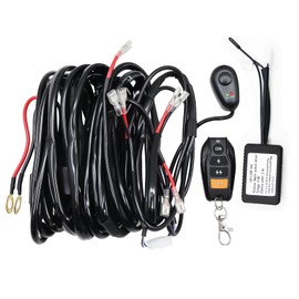 UFsenten High Beam Harness kit 4 Leads 12V Strobe Switching Power Supply Relay Blade Fuse 14AWG core Cable Harness kit for LED Driving Light Strip