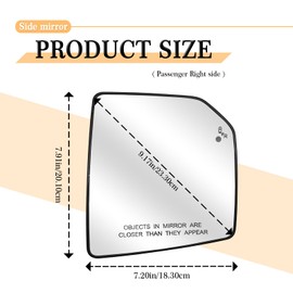 Passenger Right Side Heated Mirror Glass with Blind Spot Detection System Replacement for F0rd F150 2015-2021 Side view Mirror With Rear Holder, For FL3Z17K707D