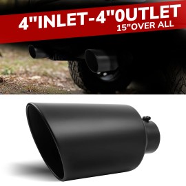 Unbranded 4" Inlet 8" Outlet 15" Long Stainless Steel Exhaust Tip For Dodge RAM 1500 2500