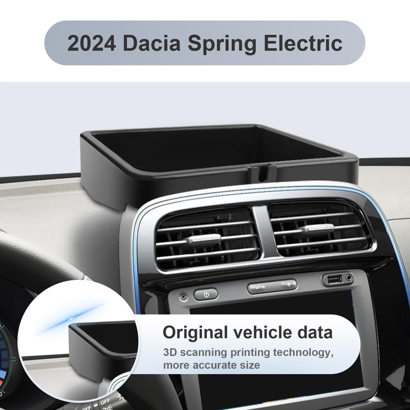 SKTU Centre Console Organiser Compatible with Dacia Spring Electric EV