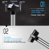 Tungsten Steel Forstner Drill Bit, 60 mm, ASNOMY Forstner Drill