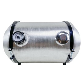JSD With Level Guage Spun Universal Aluminum Gas Tank Fuel Tank 9.75 Gallon 12 x 20" End Fill 3/8" NPT Outlet