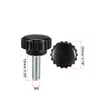 sourcing map M6 x 15mm Metric Male Thread Knurled Clamping