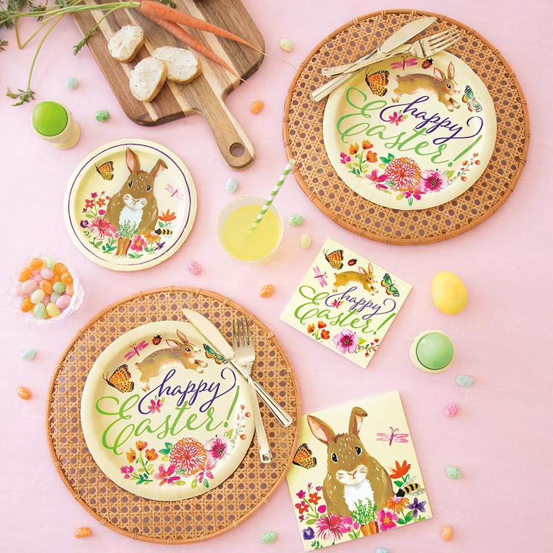 Floral Easter Bunny Luncheon Napkins 10", 16 Ct.
