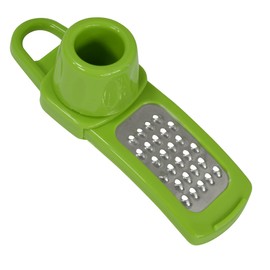 R&M International 96796 Mini Garlic Grater with Stainless Steel Blades and Plastic Handle, Blue