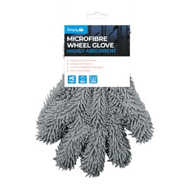 Simply Auto Dual Sided Microfibre Car Wash Glove for Cleaning and Polishing. Superior and Durable Quality, Various Wheel Types/Sizes, Cars, Trucks and Motorcycles, Universal Size (Grey)