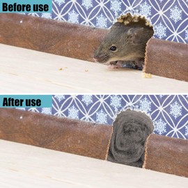 DONILIGA Steel Wool Mice Pads, Steel Wool Pads, 3 Pack of 3 in ×14Ft #0000 Steel Wool, Ideal for Filling Gaps in Houses, Garages and Gardens - Prevent Mice from Entering Houses