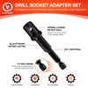 BLACKROBOT 6PCS Impact Swivel Socket Set with Drill Adapter, 1/2"