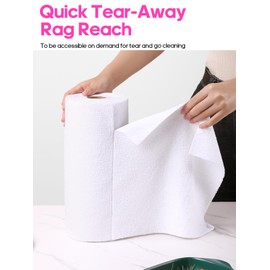 itanso Tear-A-Rag Roll -50 Pack, 12 x 12 Microfiber Cleaning Cloth, Reusable Towels for home, auto and shop (White)