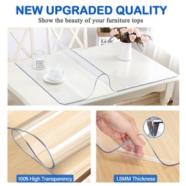 18x24 Inch 2 Sets Office Desk Pad Clear Writing Desk Top Cover Mat Runner Waterproof Anti Scratch Non-Slip Vinyl Glass Night Stand End Side Computer Table Cloths Plastic Protection Transparent