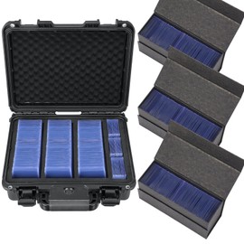 WPGEAR Waterproof Toploader Storage Boxes for 3" x 4" Rigid Card Holder, Trading Card Cases Set Hold 950 35PT Toploaders Totally, Fit Sport Card with One Touch Magnetic Card Holder
