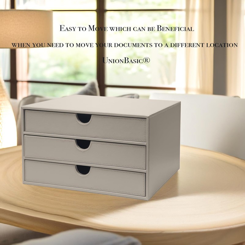 UnionBasic Document Organizer, 3-Drawer File Cabinet Document Storage Box, Office