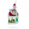 BESTPYSANKY Winter Wonderland Snow-Covered House Blown Glass Christmas Ornament