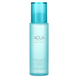 Nature Republic Super Aqua Max Watery Toner_Hydrating Deep sea Water Essence Daily Moisturizer & Glow Lightweight Long Lasting Glass Skin for Face Korean Beauty Facial Skin Care 150ml / 5.07 fl.oz