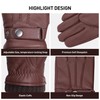 BISON DENIM Sheepskin Leather Gloves for Men, Winter Warm Touchscreen