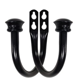 Kowibcl 2 soportes para cortinas, alzapaños de pared con remate de seta, soportes decorativos para cortinas para recámara, sala de estar, oficina, hogar, color negro