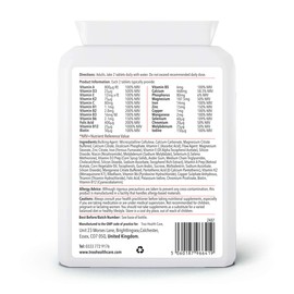 Vegan Multivitamins & Mineral Supplement 60 Tablets - 24 Essential Vitamins & Minerals Suitable for Vegans - Daily Tablet to Support Immune Function & Reduce Fatigue