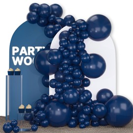 PartyWoo Navy Blue Balloons 140pcs Different Sizes of 18 12 10 5 Inch Dark Blue Balloon Arch Kit Garland for Graduation Wedding Sports Theme Boy Baby Shower Men Birthday Party Decorations Blue-Y72