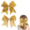 2 Packs Jumbo Gold Cheerleading Bow 8 Inch Large Cheer