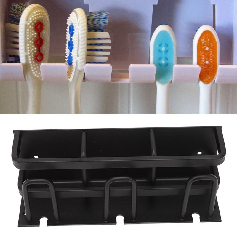 Toothbrush Holder Space Aluminum Rust Prevention Black Toothbrush Storage Rack