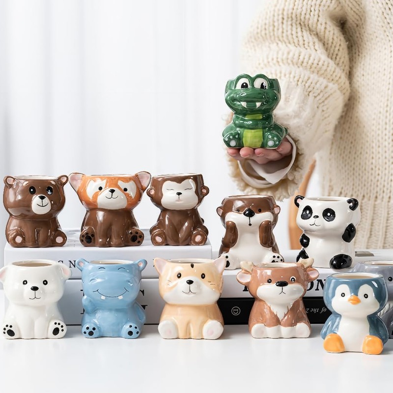 Cute Cartoon Animal Shaped Succulent Cactus Plant Pots-Plants Not Included