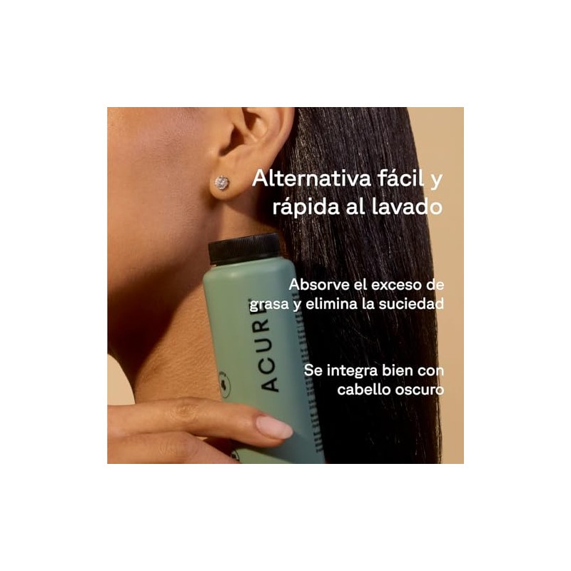 Acure | Shampoo seco en polvo para cabello castaño a