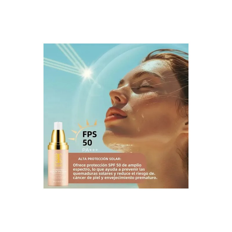 Base Maquillaje Natural Spf 50 Acne Manchas Proteje Unifica
