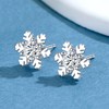 Earrings 925 Silver Snowflake Stud Earrings Small Cubic Zirconia Stud