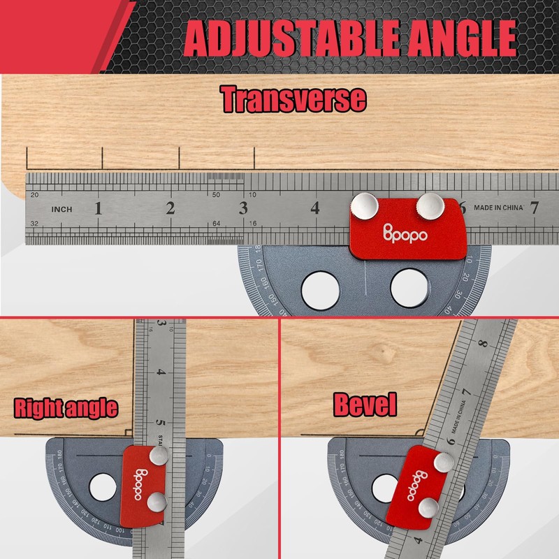 Upgrade Stainless Steel Angle Protractor– Precision 0°-180°Angle Finder for Marking