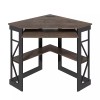 VECELO Corner Home Office Desk Table w/Charging Port Keyboard Tray