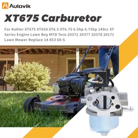 Aulavik XT675 Carburetor for Kohler XT675 XT650 XT6.5 XT6.75 6.5hp 6.75hp 149cc XT Series Engine Lawn Boy MTD Toro 20371 20377 20378 20171 Lawn Mower Replace 14 853 68-S