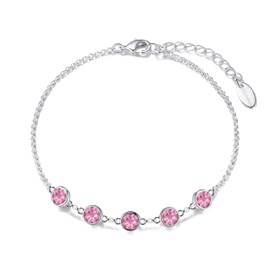 Philip Jones October Birthstone Bracelet Created with Tourmaline Zircondia® Crystals