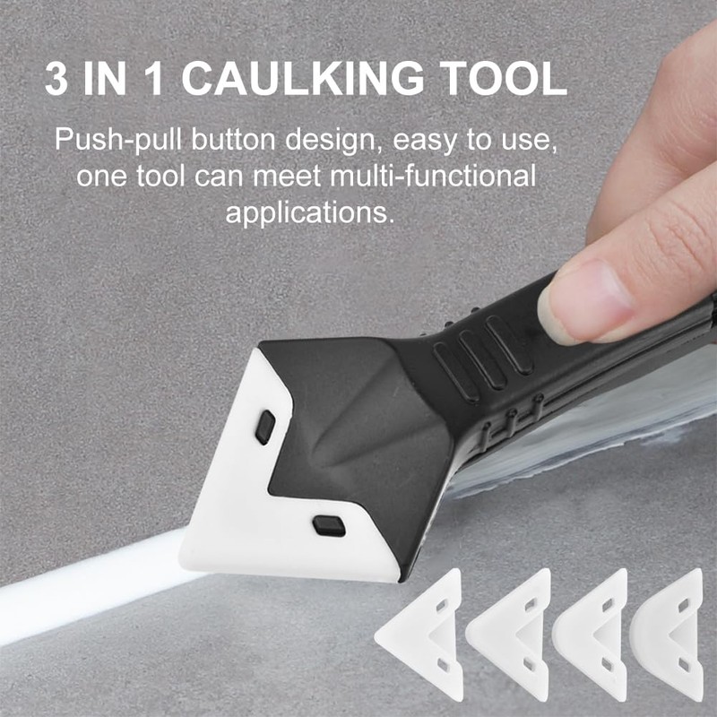 Silicone Caulking Tool, 3 in 1 Caulking Remover Glazing Compound