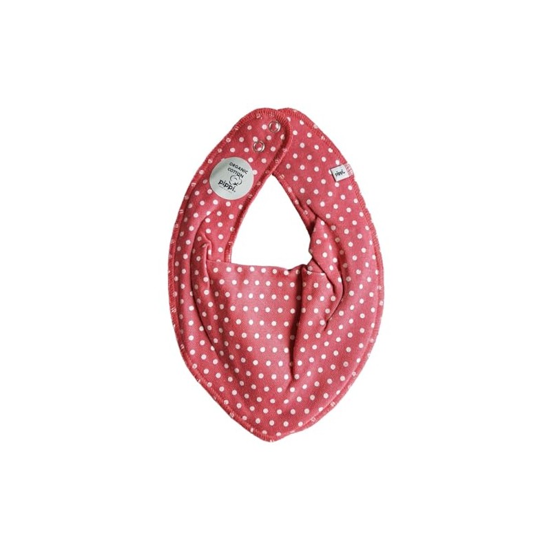 Pippi Babywear Girls' Triangular Bib with Motif, Raspberry Dots Pink