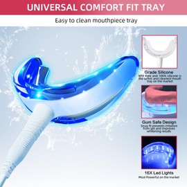 Professional Teeth Whitening Kit with 5 Teeth Whitening Gel, LED Accelerator Light & Rechargeable Design - Enamel Safe Gel, Custom Trays, Fast Results for Sensitive Teeth - Whitening Gel Kit​​