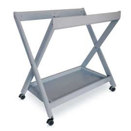 Calvana 2025 Upgraded Bassinet Stand, Compatible with UPPAbaby Bassinet (2015+) Accessories, One-Step Open/Close, Reinforced Clips Stay Secure, Pine Wood, Grey