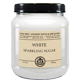 India Tree White Sparkling Sugar, 3.4 lb Canister | Large Grain Decorating Sugar for Baking, Beverages & Holiday Treats