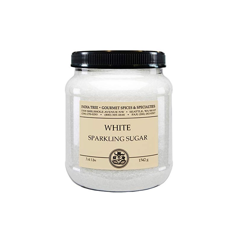 India Tree White Sparkling Sugar, 3.4 lb Canister | Large