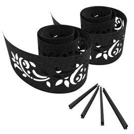 zaun|zu Design Non-Woven Decorative Floral #1: 2 x Privacy Screen Strips with Laser Pattern for Double Rod Fence