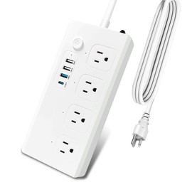 XENON USB C Power Strips 40W, Surge Protector with 4 AC Outlets and USB A (QC 18W) + USB C (PD 40W), USB C Fast Charging, 5Ft Extension Cord, Overload Protection, for Home, Office, Travel