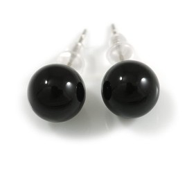 10mm Black Acrylic Stud Earrings