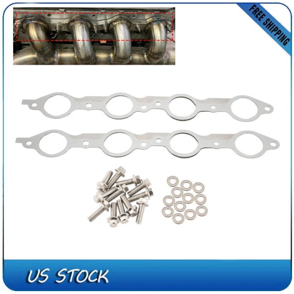 gearzaar LS MLS Exhaust Manifold Header Gasket Pair W/Bolts For