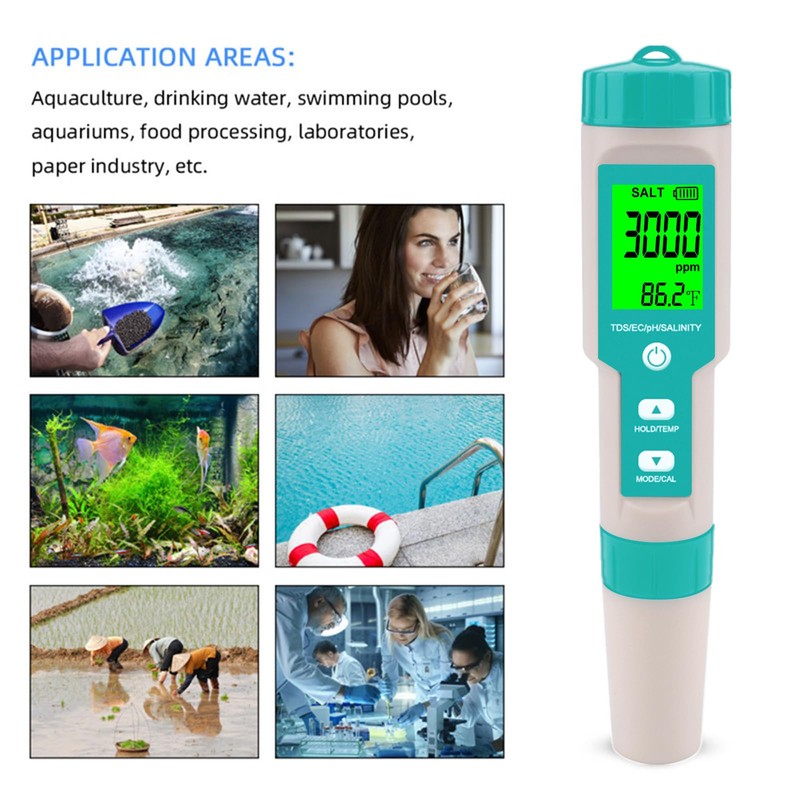 T TESTRUST Pool Salt Tester - Multifunctional 5 in 1