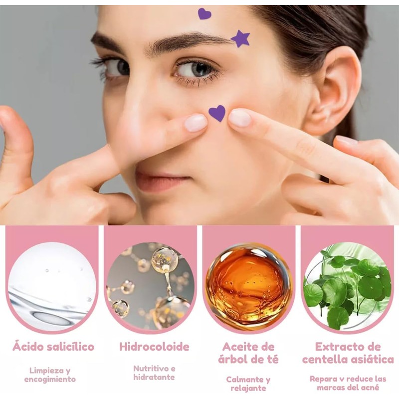 Parches para Acné Estrellas - 600 PCS, Parches Absorbentes Invisibles,