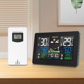 Outdoor Sensor of 3378QX Weather Station, Display of Outdoor Temperature and Humidity, Maximum Transmission Range 60 Metres, for Monitoring the Outdoor Temperature on the Wall/Eaves/Garden