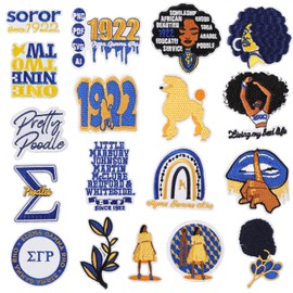 loghohu 18 Pcs Sigma Gamma Rho Sorority Embroidered Patches ΣΓΡ Iron On Patches Sigma Rho Gamma Paraphern Sew on Patches for Clothes Jackets Jeans Backpacks Hats DIY Patches