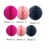Pack of 12 Black and Pink Paper Honeycomb Balls, Hanging