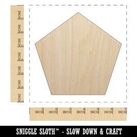 Pentagon Solid Unfinished Wood Shape Piece Cutout for DIY Craft Projects - 1/4 Inch Thick - 6.25 Inch Size