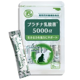Cat Lactic Acid Bacteria Supplement, For Dogs, For Cats, Platinum Lactic Acid Bacteria 5000α (5 Packs), Lactic Acid Bacteria Lab, Pet Supplement, Cat Stomach Tone, Constipation, Immunity, Eye Fat,