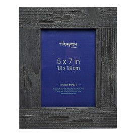 Hampton Frames FARMHOUSE Uniquely Distressed Black Painted Wood Photo Frame Shabby Chic 5x7 (13x18cm) FRM53857B
